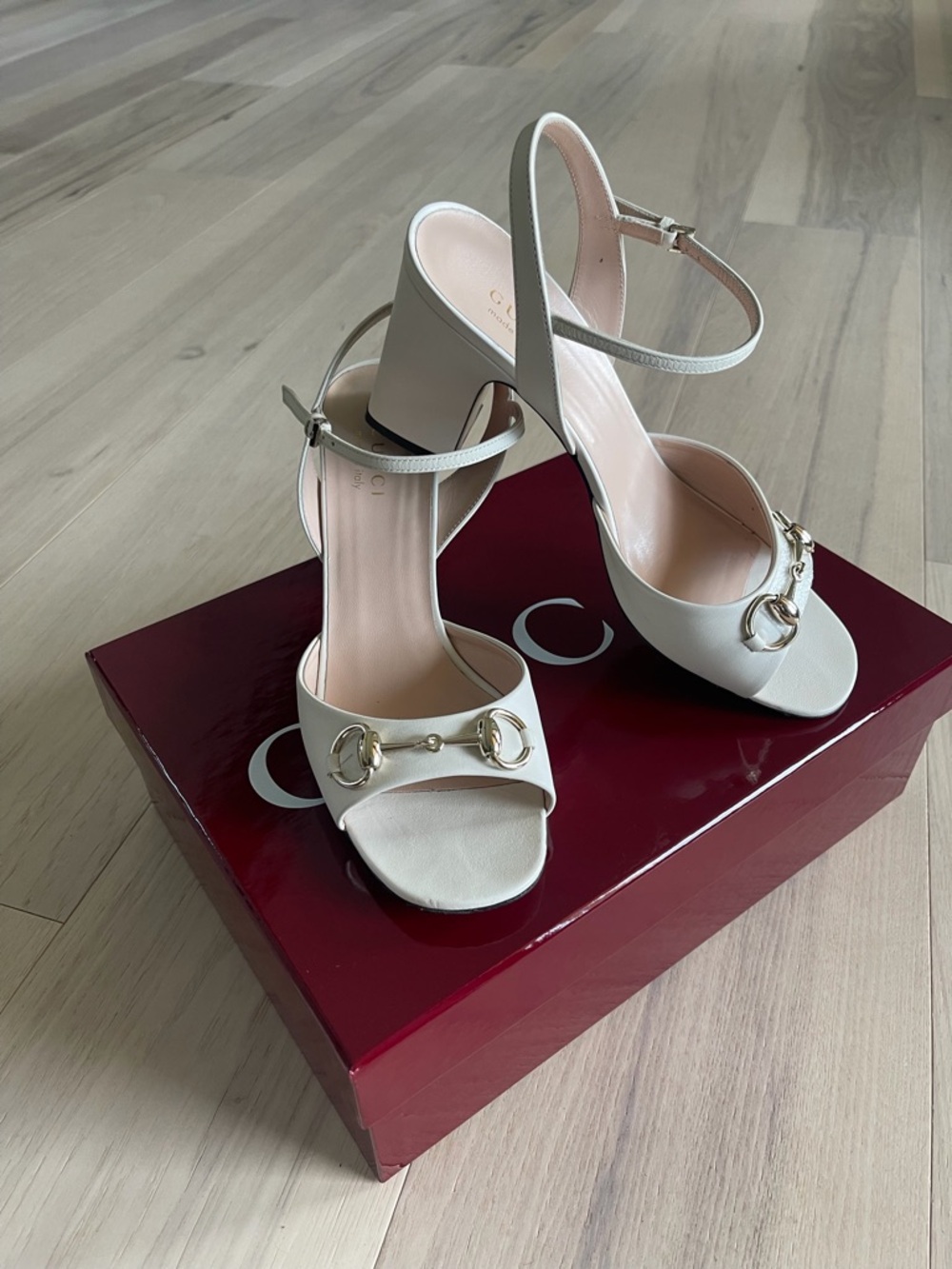 Gucci Block heels worn once! My mom wore these to my wedding for maybe 3 hours!
